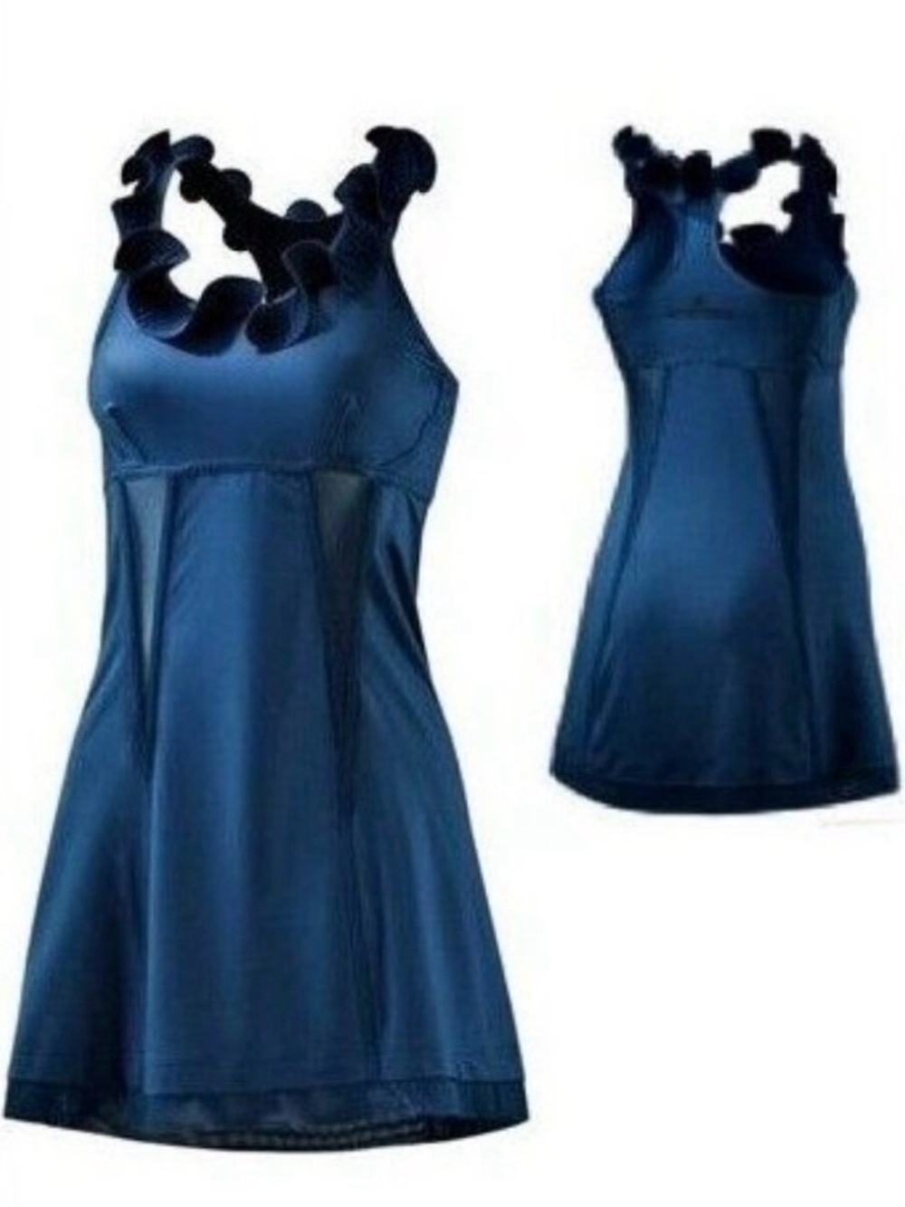 ADIDAS Stella McCartney RARE GORGEOUS TEAL Ruffle Trim Tennis Dress Medium CUTE